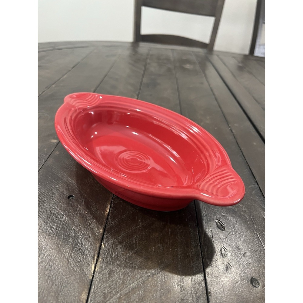 Homer Laughlin Fiesta Open Individual Casserole Dish in Scarlet Red